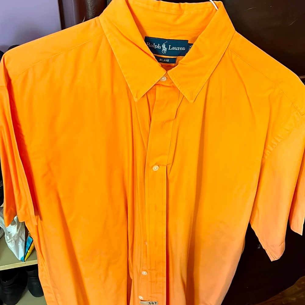 Orange Ralph Lauren Blake Polo Button Down Shirt